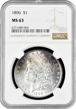 США 1 доллар 1896 г., NGC MS63, "Доллар Моргана"
