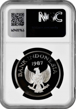 Индонезия 10000 рупий 1987 г., NGC PF69 UC, "Бабируса"