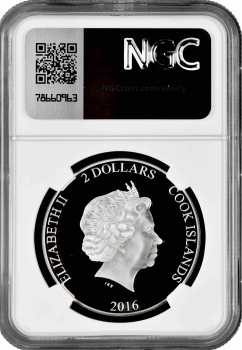 Острова Кука 2 доллара 2016 г., NGC PF69 UC, "Великая чайная гонка 1866"