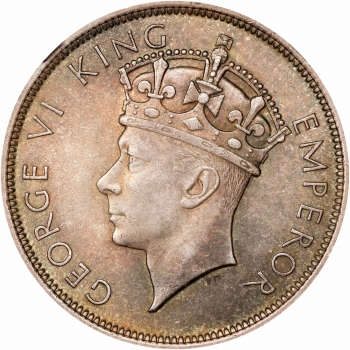 Южная Родезия 1/2 кроны 1937 г., NGC MS64, "Колония Великобритании (1932 - 1955)"