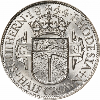 Южная Родезия 1/2 кроны 1944 г., NGC MS63, "Колония Великобритании (1932 - 1955)"