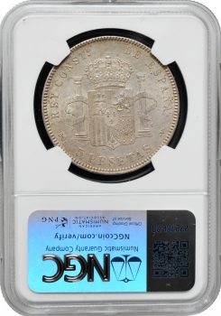 Іспанія 5 песет 1899 SGV, NGC MS62, "Король Альфонсо XIII (1886 - 1931)"