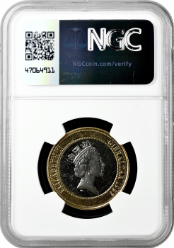 Гибралтар 2 фунта 1997 г., NGC MS64, "12 подвигов Геракла - Немейский лев"
