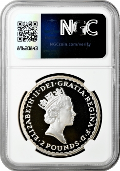 Великобритания 2 фунта 1997 г., NGC PF69 UC, "10-летие выпуска серии Британия"
