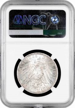 Шварцбург-Зондерсгаузен 3 марки 1909 A, NGC MS62, "Смерть Карла Гюнтера"