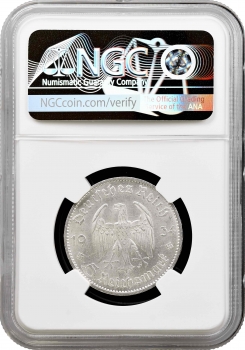 Німеччина - Третій рейх 5 рейхсмарок 1934 р. D, NGC MS63, "Гарнізонна церква в Потсдамі"
