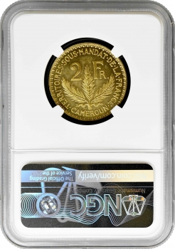 Камерун 2 франка 1925 р., NGC MS65, "Підопічна територія ООН (1924 - 1948)"
