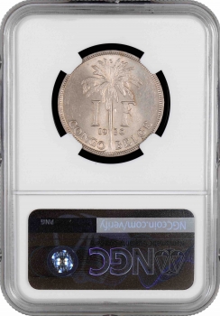 Бельгійське Конго 1 франк 1930 French, NGC MS63, "Колонія Бельгії (1909 - 1949)"