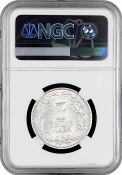Веймарська Республіка 3 рейхсмарки 1925 р. A, NGC MS64, "Тисячоліття Рейнської області (Рейнланд)"