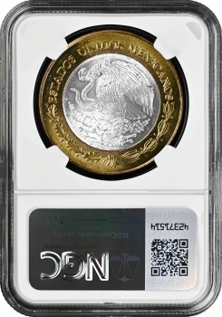 Мексика 100 песо 2005 г., NGC MS64, "400 лет роману Дон Кихот"