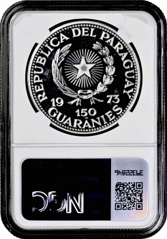 Парагвай 150 гуарани 1973 г., NGC PF67 UC, "Альбрехт Дюрер"