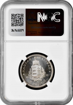 Венгрия 2 пенго 1936 г., NGC PF66 RESTRIKE, "50 лет со дня смерти Ференца Листа"