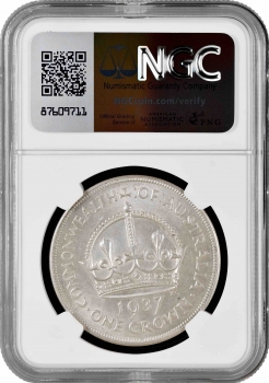 Австралия 1 крона 1937 г., NGC AU58, "Король Георг VI (1937 - 1952)"