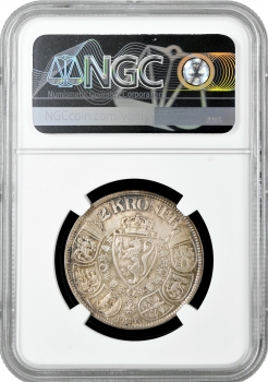 Норвегія 2 крони 1908, NGC MS65, "Король Хокон VII (1906 - 1957)" Top Pop