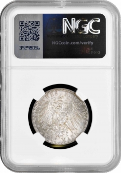 Бавария 2 марки 1912 г. D, NGC MS62, "Король Отто І (1886 - 1913)"