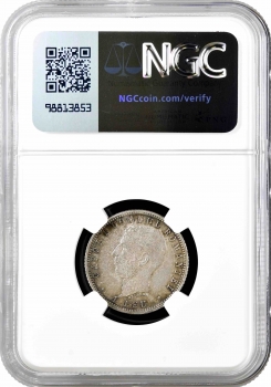 Румыния 1 лей 1906 г., NGC MS65, "40 лет правлению Кароля I"