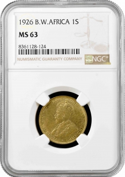 Британская Западная Африка 1 шиллинг 1926 г., NGC MS63, "Король Георг V (1910 - 1936)"