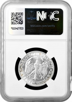 Веймарская Республика 3 рейхсмарки 1928 г., NGC MS66, "1000 лет Динкельсбюлю"
