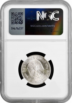 Германия - Третий рейх 2 рейхсмарки 1934 г. A, NGC MS62, "175 лет со дня рождения Фридриха Шиллера"
