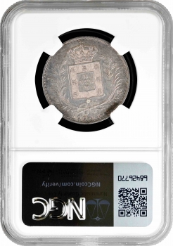 Португалия 500 рейсов 1889 г., NGC MS64, "Король Луиш I (1861 - 1889)"