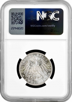 Саксония 2 марки 1909 г., NGC MS64, "500 лет Лейпцигскому университету"
