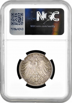 Саксен-Веймар-Эйзенах 2 марки 1908 г. A, NGC MS65, "350 лет Йенскому университету"