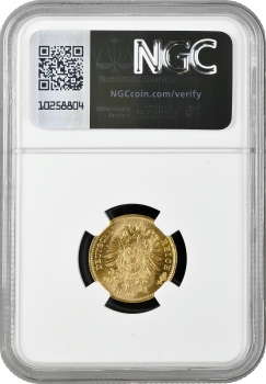 Пруссія 10 марок 1872 A, NGC MS65, "Король Вільгельм I (1861 - 1888)"
