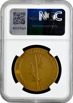 Німеччина - Третій рейх бронзова медаль 1937, NGC MS64, "Смерть Еріха Людендорфа"