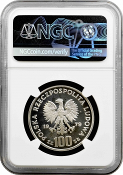 Польща 100 злотих 1979, NGC PF67 UC PROBA, срібна монета "Людвік Заменгоф"