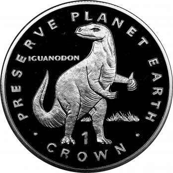 Острів Мен 1 крона 1993 р., NGC PF68 UC, "Збережемо планету Ігуанодон" Top Pop