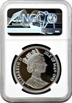 Остров Мэн 1 крона 1993 г., NGC PF69 UC, "Сохраним планету Диплодок" Top Pop