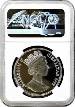 Гібралтар 1 крона 1993, NGC PF70 UC, "Збережемо планету Земля - ​​Стегозавр" Top Pop