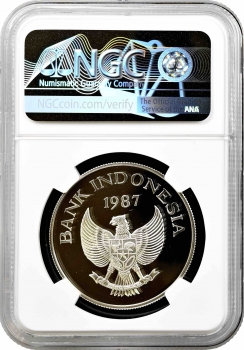 Індонезія 10000 рупій 1987 р., NGC PF68 UC, "Бабіруса"