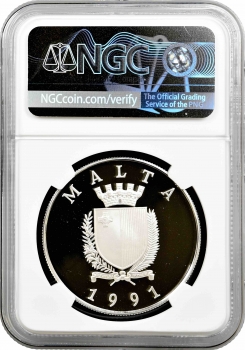 Мальта 5 лір 1991 р., NGC PF69 UC, "Фонд порятунку дітей"