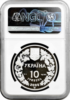 Україна 10 гривень 2000 р., NGC PF69 UC, "Флора та фауна - Прісноводний краб"