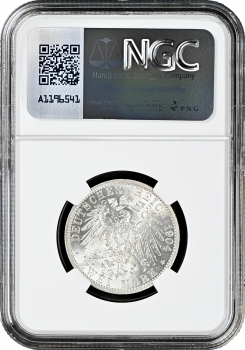 Гессен-Дармштадт 2 марки 1904 г., NGC MS63, "400 лет со дня рождения Филиппа I Великодушного"