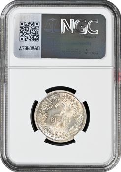 Германия 2 рейхсмарки 1926 г. F, NGC MS65, "Веймарская Республика (Рейхсмарка) (1924 - 1938)"