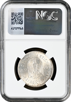 Веймарская Республика 3 рейхсмарки 1931 г. A, NGC MS64, "100 лет со дня смерти Генриха фом Штейна"