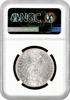 Баден 3 марки 1914 G, NGC MS63, "Великий герцог Фрідріх II (1907 - 1918)"