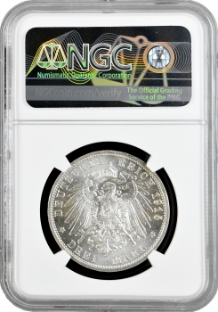 Брауншвейг-Вольфенбюттель 3 марки 1915 г. A, NGC MS65, "Свадьба и вступление на престол Эрнста Августа"