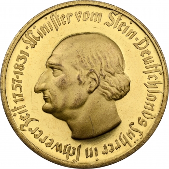 Вестфалия 10000 марок 1923 г., NGC MS64 PL NOTGELT, "Фрайгерр фон Штейн" Pop 1/1