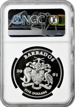 Барбадос 5 доларів 2001 р., NGC PF67 UC, "ЮНІСЕФ - Для дітей світу"