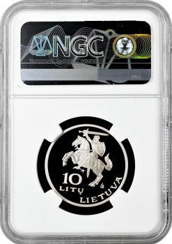 Литва 10 лит 1995 г. LMK, NGC PF69 UC, "5-е всемирные спортивные игры литовцев" Top Pop