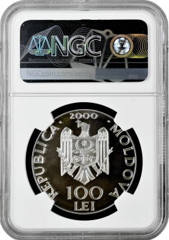Молдавія 100 леїв 2000, NGC PF68 UC, "100 років від дня народження Штефана Няги" Pop 2/1