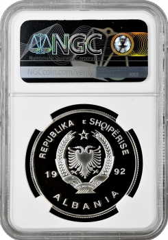 Албанія 10 лек 1992 р., NGC PF69 UC, "Олімпійські ігри в Барселоні - Бокс" Top Pop