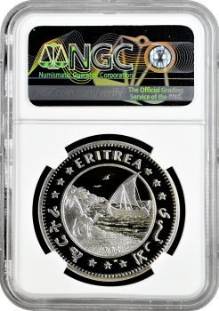 Еритрея 10 доларів 1993 р., NGC PF70 UC, "Бережіть планету Земля - ​​Птеранодон" Pop 1/0