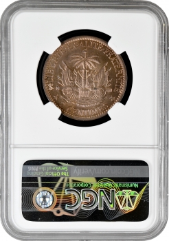 Гаїті 2 сантими 1881 р., NGC MS65 RB, "Республіка Гаїті (1863 - 1985)"