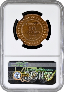 Туніс 10 сантимів 1904, NGC MS62 BN, "Французький протекторат (1890 - 1957)"