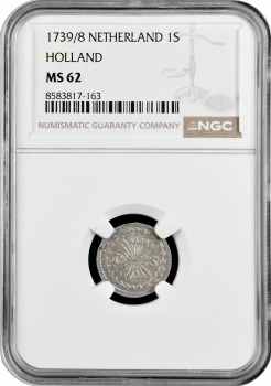 Нідерланди (Голландія) 1 стювер 1739/8 р., NGC NS62, "Голландська Республіка (1701 - 1794)"