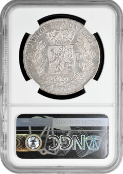 Бельгія 5 франків 1873, NGC MS62, "Король Леопольд II (1865 - 1909)"
